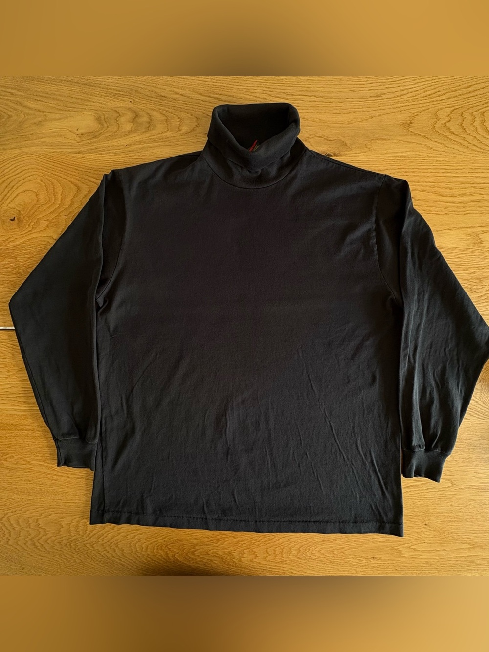 Vintage Cross Creek Turtleneck Long Sleeve Shirt Black Made In USA Single Stitch